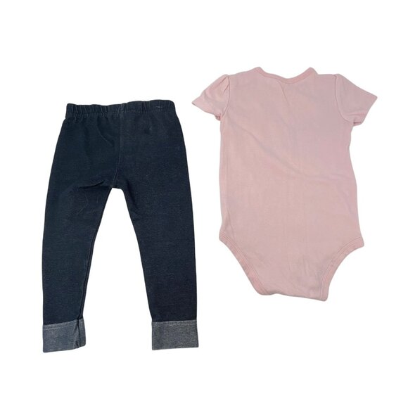 Baby Girls - 1 Top with Ruffle, 1 Bodysuit, 1 Leggings, 1‎ Jeans - Size 24 M, 2T - Picture 3 of 7
